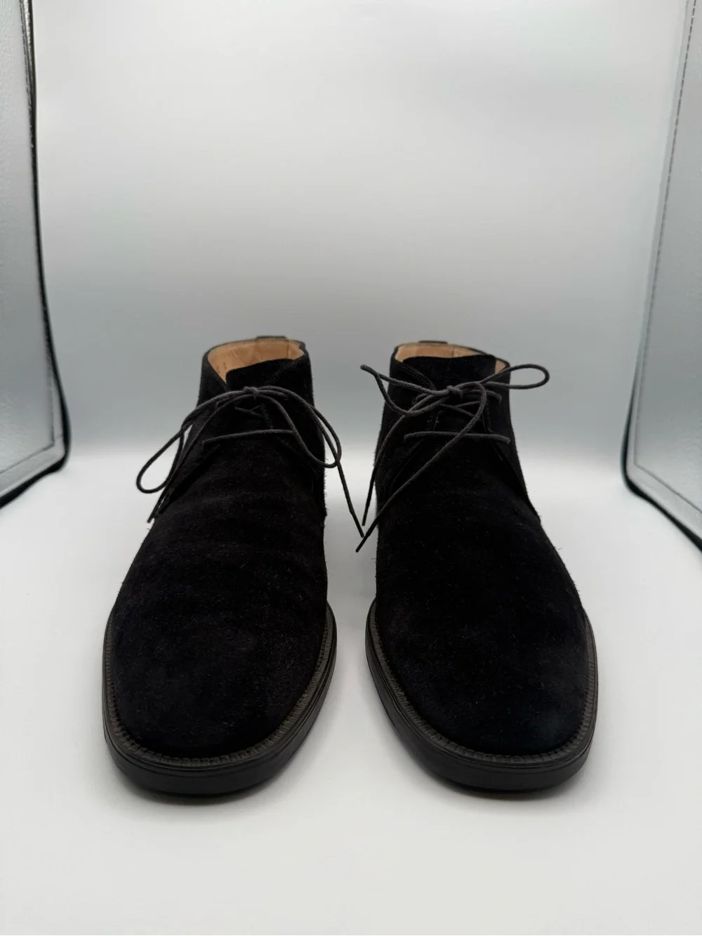 Ferragamo Studio Men's Black Suede Chukka Boots